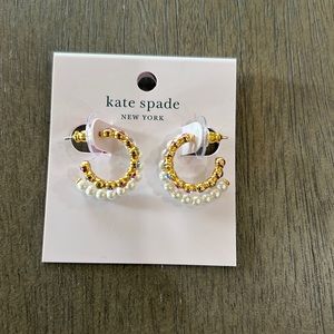 Brand New Kate Spade Pearl Caviar Double Huggies